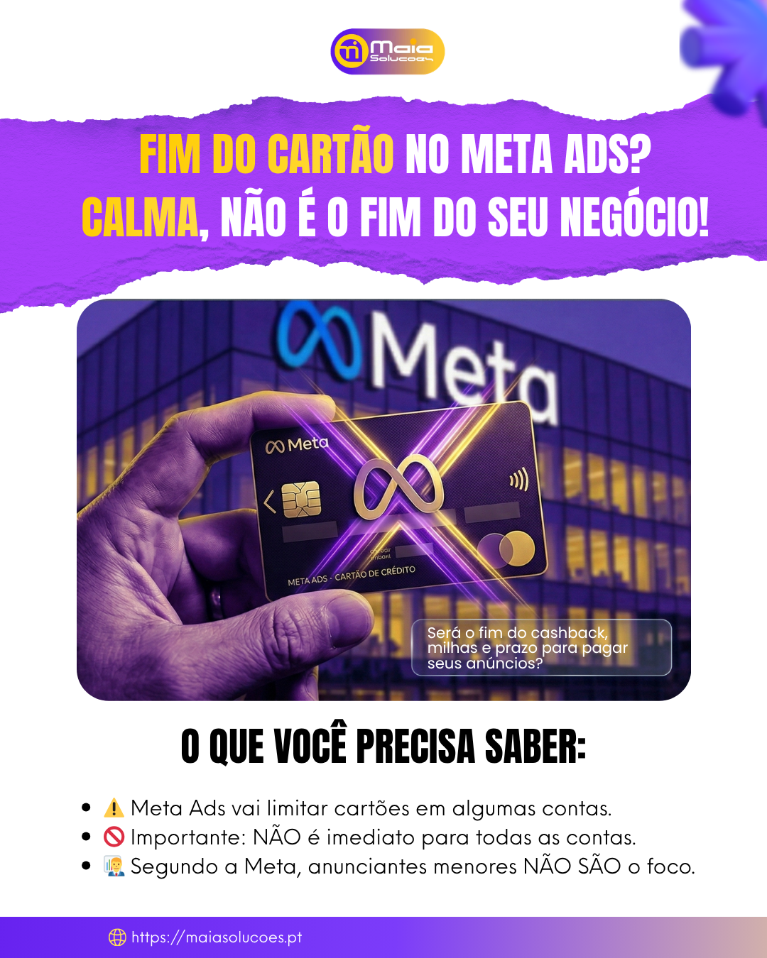 Fim do cartão no Meta Ads?